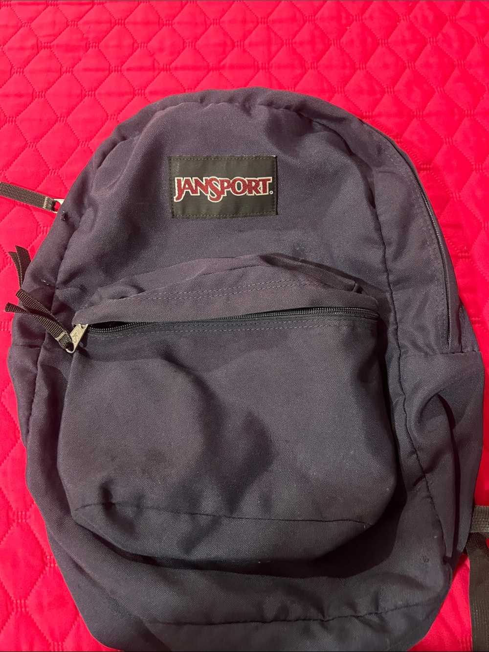 Jansport Navy Blue Classic Backpack with Black Logo Unisex